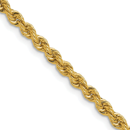 26 Inch 14k Yellow Gold 3.8mm Regular Rope Chain Necklace