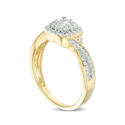 0.33 CT. TW Princess-Cut Diamond Double Frame Engagement Ring in 10K Gold
