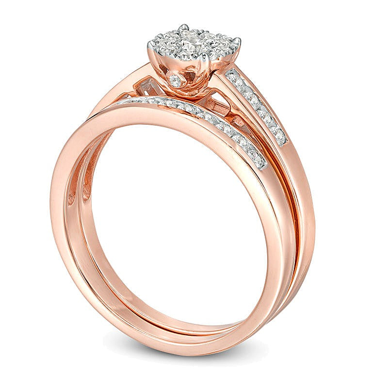 0.5 CT. TW Diamond Frame Bridal Set in 10K Rose Gold