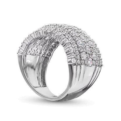 2.5 CT. TW Diamond Edge Multi-Row Band in 14K White Gold