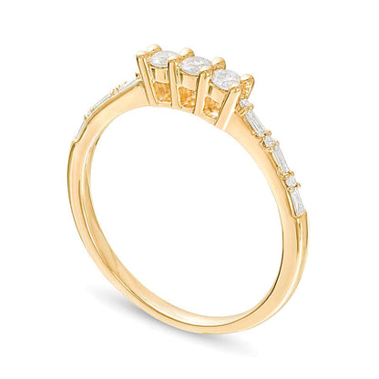 0.25 CT. TW Diamond Three Stone Promise Ring in 10K Gold
