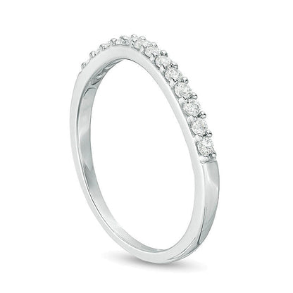 0.25 CT. TW Diamond Wave Anniversary Band in 10K White Gold