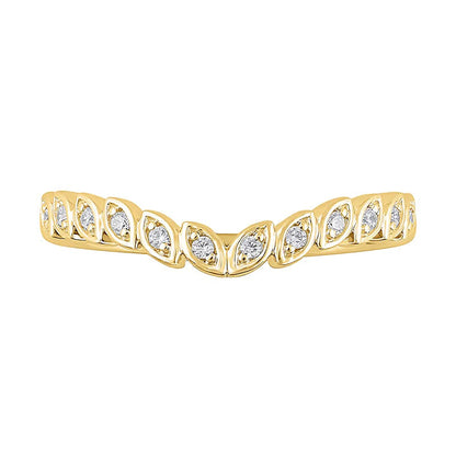 0.1 CT. TW Diamond Marquise Frame Contour Band in 10K Gold