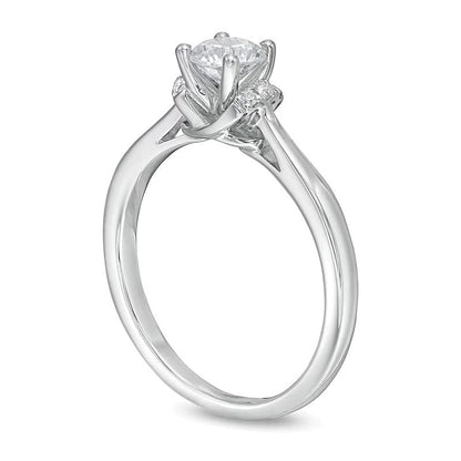 0.5 CT. TW Diamond Collar Engagement Ring in 14K White Gold (I/I2)
