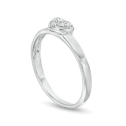 0.05 CT. TW Composite Diamond Heart-Shaped Promise Ring in 14K White Gold