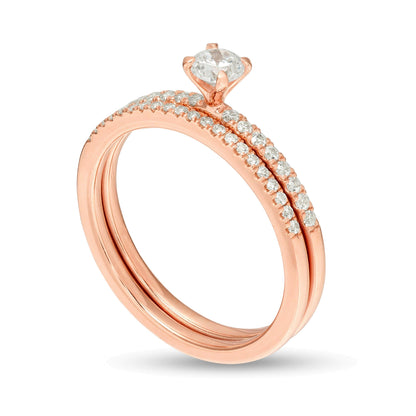 0.5 CT. TW Diamond Bridal Set in 10K Rose Gold