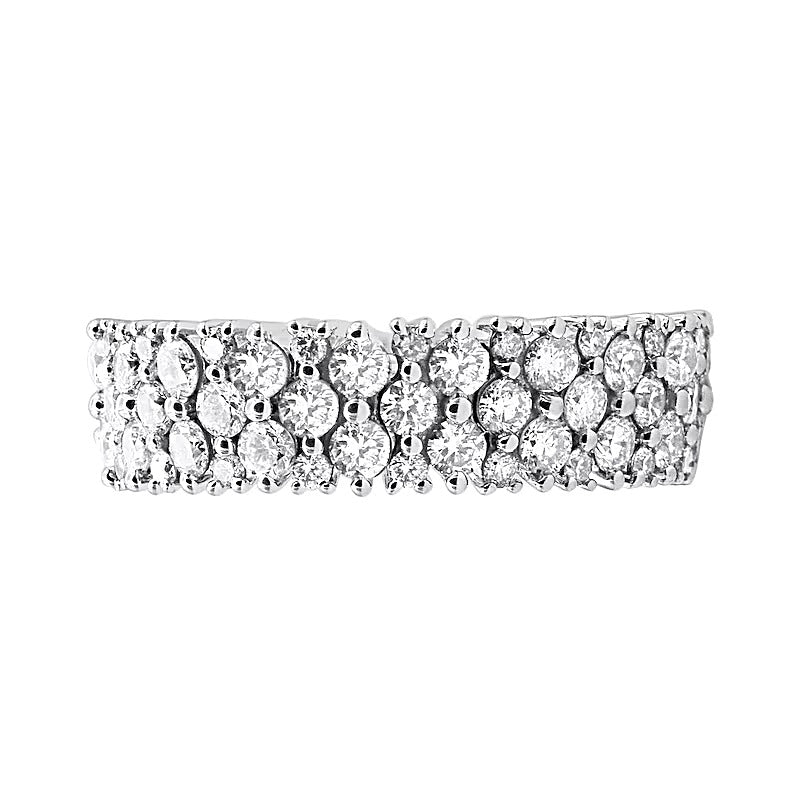 2.5 CT. TW Diamond Multi-Row Stretch Ring in 10K White Gold