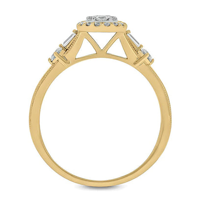 0.33 CT. TW Multi-Diamond Pear-Frame Engagement Ring in 10K Gold