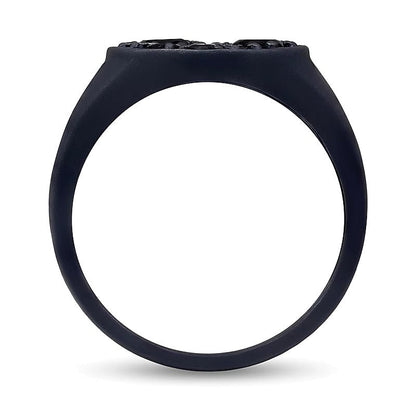 1.75 CT. TW Black Diamond Oval-Top Ring in Oxidized Black Sterling Silver