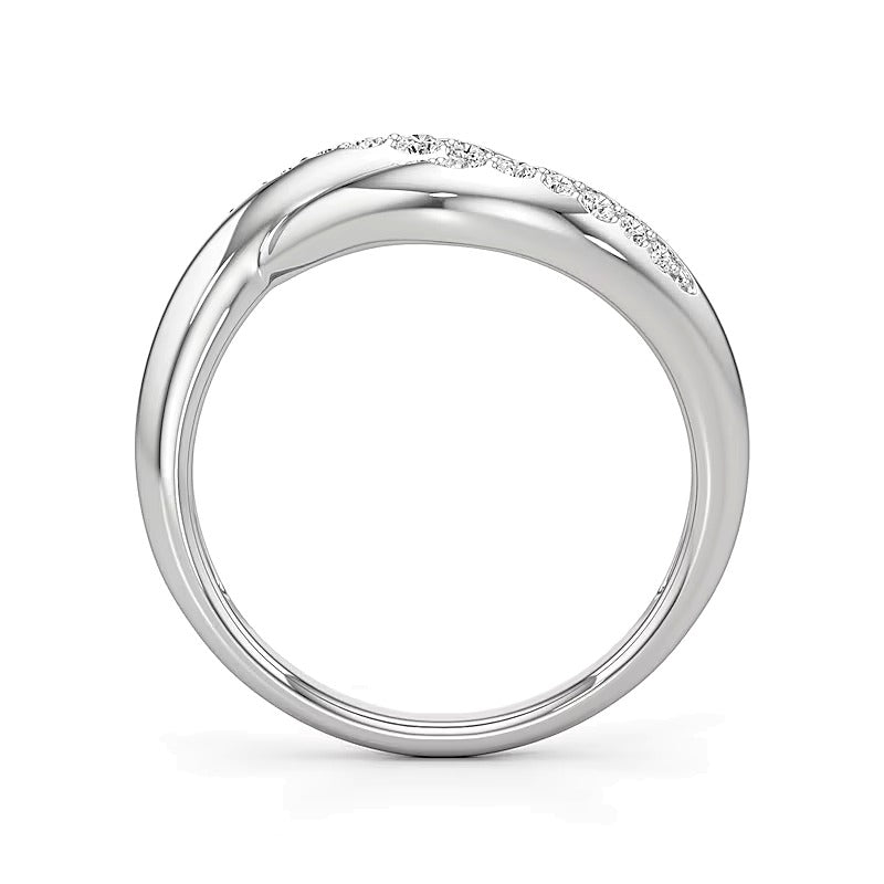 0.2 CT. TW Diamond Swirl Bypass Ring in Sterling Silver