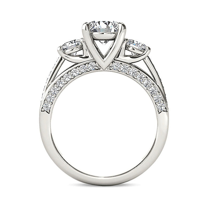 1.75 CT. TW Diamond Three Stone Engagement Ring in 14K White Gold