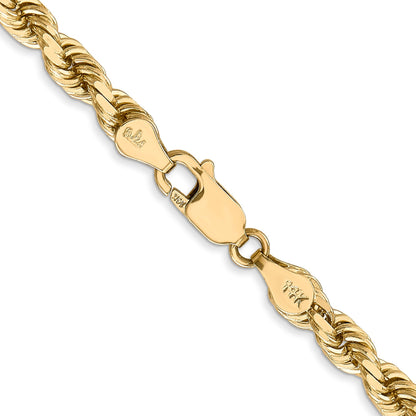 14k Yellow Gold 20 inch 4.5mm Diamond-cut Rope with Lobster Clasp Chain Necklace