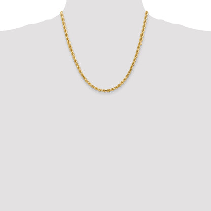 14k Yellow Gold 20 inch 4.5mm Diamond-cut Rope with Lobster Clasp Chain Necklace