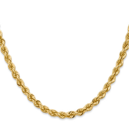 14k Yellow Gold 28 inch 5mm Regular Rope with Lobster Clasp Chain Necklace