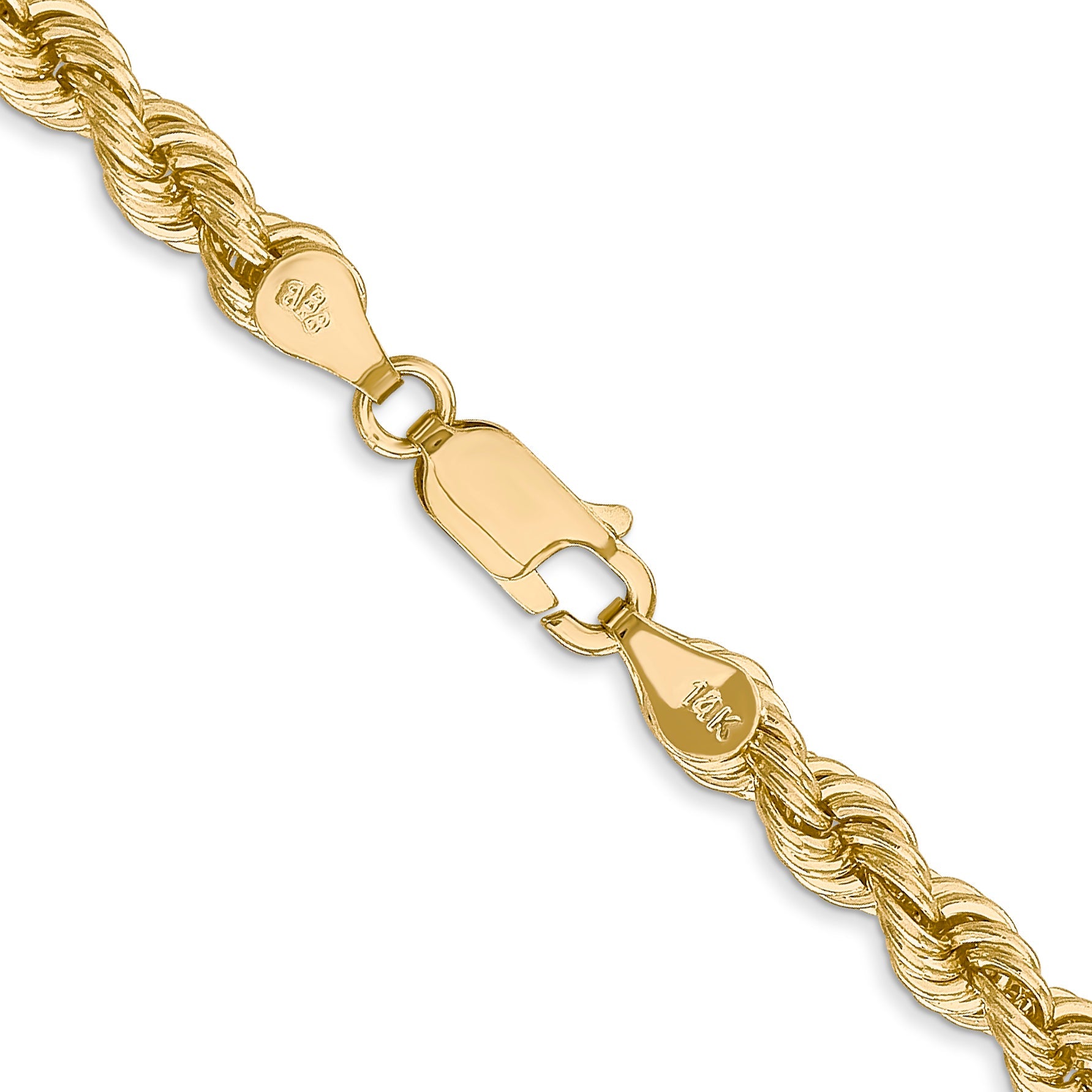 14k Yellow Gold 30 inch 5mm Regular Rope with Lobster Clasp Chain Necklace