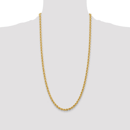 14k Yellow Gold 28 inch 5mm Regular Rope with Lobster Clasp Chain Necklace