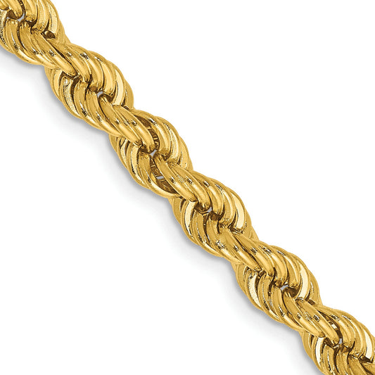 14k Yellow Gold 26 inch 5mm Regular Rope with Lobster Clasp Chain Necklace
