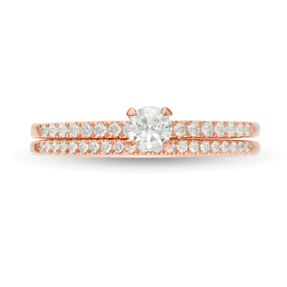 0.5 CT. TW Diamond Bridal Set in 10K Rose Gold