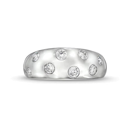 0.5 CT. TW Diamond Bubbles Band in 10K White Gold
