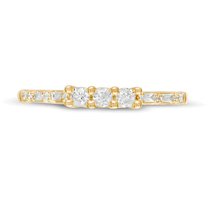 0.25 CT. TW Diamond Three Stone Promise Ring in 10K Gold