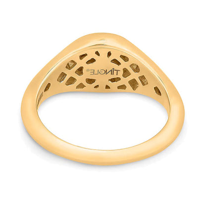 Diamond Accent Signet Ring in 10K Gold