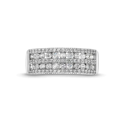 0.75 CT. TW Diamond Multi-Row Band in 10K White Gold
