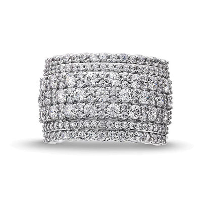 2.5 CT. TW Diamond Edge Multi-Row Band in 14K White Gold