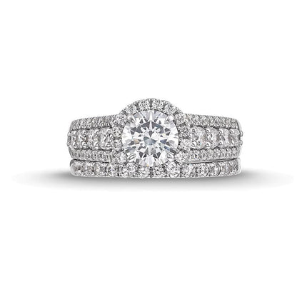 1.0 CT. TW Multi Diamond Pear Frame Bridal Set in 14K Gold