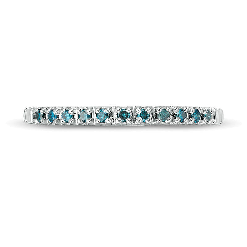 0.1 CT. TW Enhanced Blue Diamond Anniversary Band in 14K White Gold