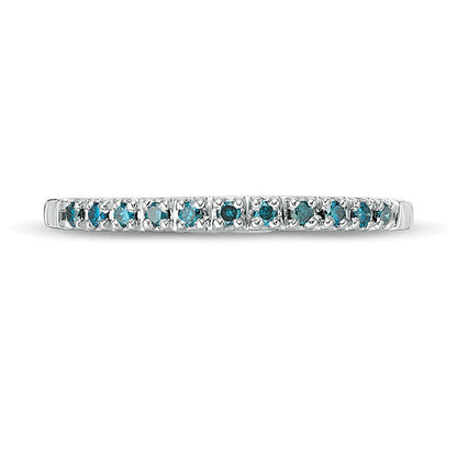 0.1 CT. TW Enhanced Blue Diamond Anniversary Band in 14K White Gold