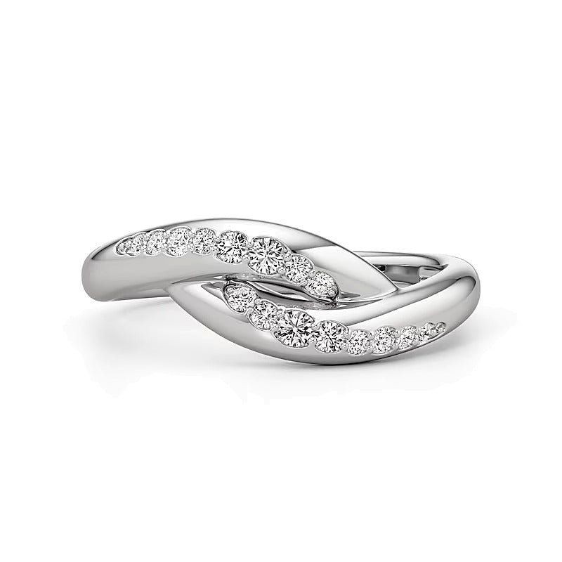 0.2 CT. TW Diamond Swirl Bypass Ring in Sterling Silver