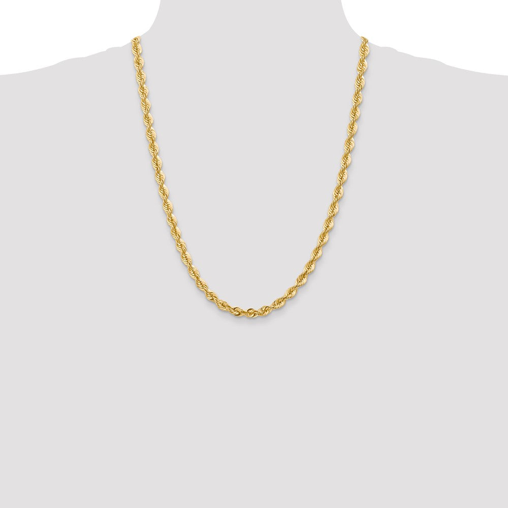 14k Yellow Gold 24 inch 6mm Regular Rope with Lobster Clasp Chain Necklace