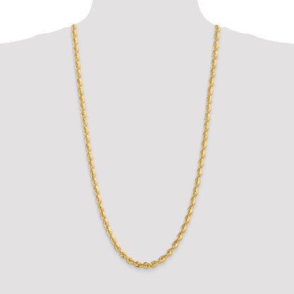 14k Yellow Gold 30 inch 6mm Regular Rope with Lobster Clasp Chain Necklace