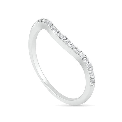 7.0mm White Lab-Created Sapphire Geometric Pointed Split Shank Bridal Set in Sterling Silver