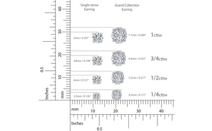 1.0 Ct Natural Diamond Stud Earrings Set in Sterling Silver