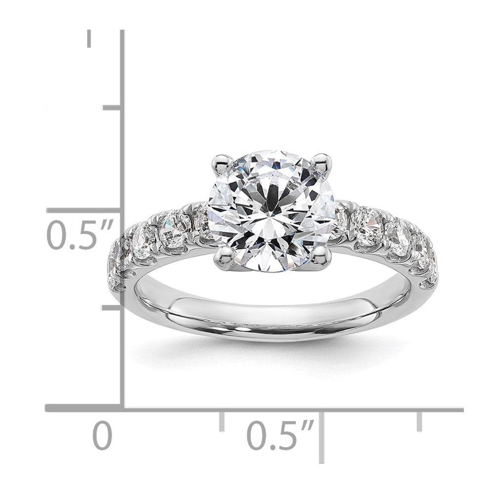 14K White Gold Certified 3 3/4 carat Lab Grown Diamond VS+ F+ Round Complete Engagement Ring