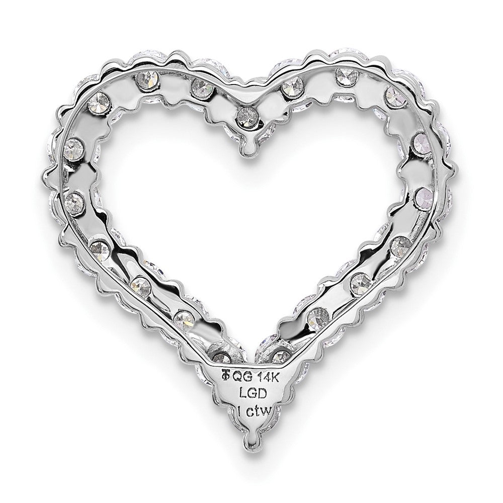 14K White Gold Certified Lab Grown Diamond VS DEF Heart Pendant