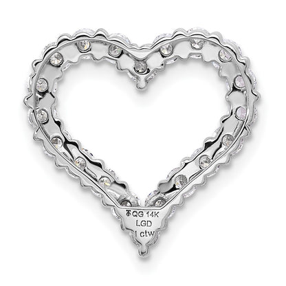 14K White Gold Certified Lab Grown Diamond VS DEF Heart Pendant