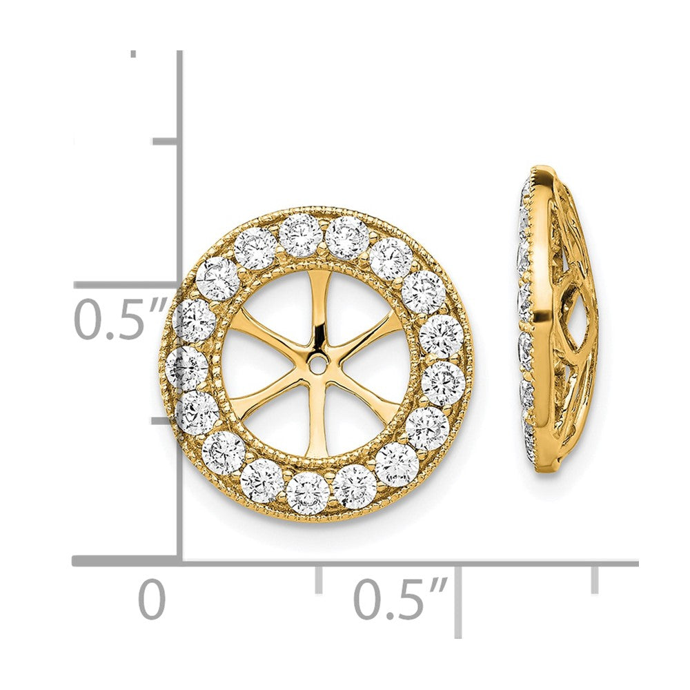 14K Yellow Gold 1.19 carat Diamond Circle Earring Jackets