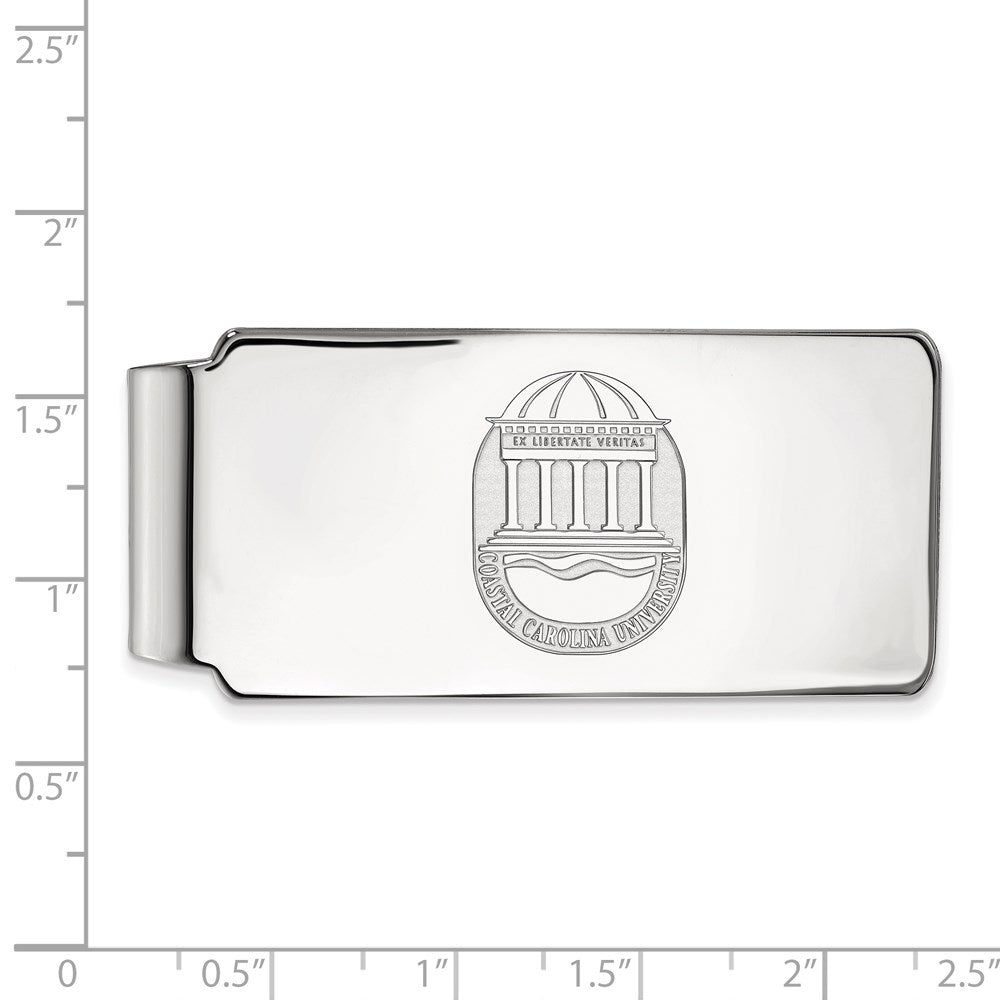 10K White Gold LogoArt Coastal Carolina University Crest Money Clip