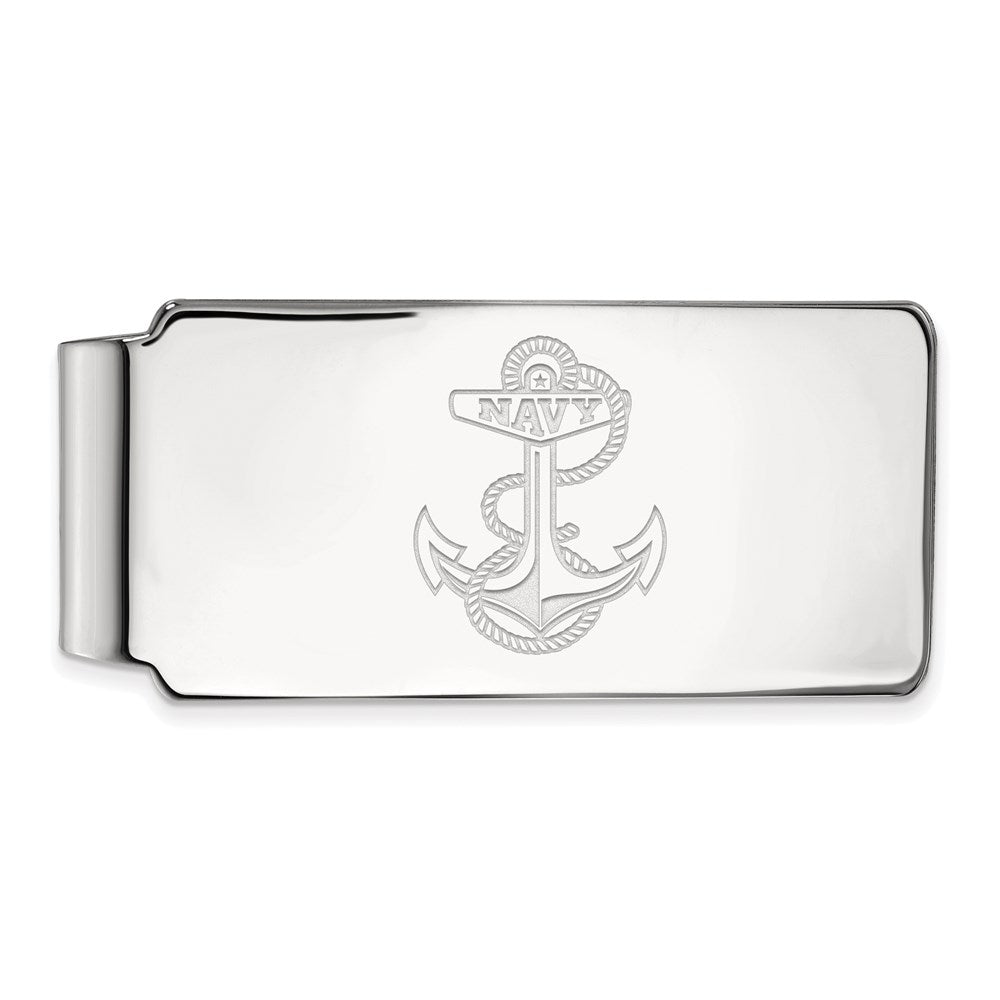 10K White Gold LogoArt US Naval Academy Anchor Money Clip