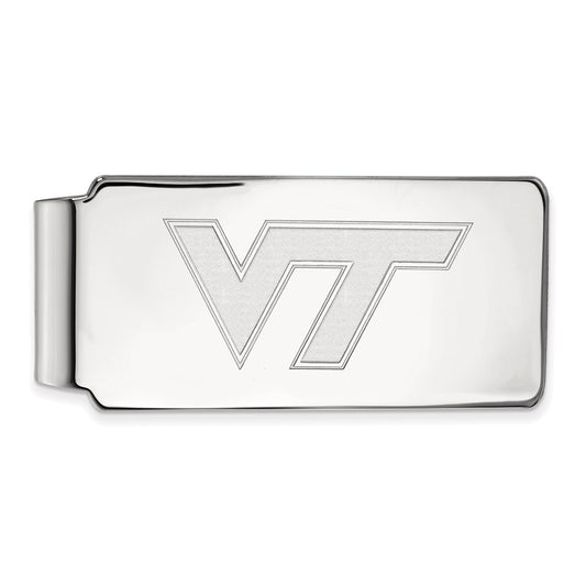 10K White Gold LogoArt Virginia Tech V-T Money Clip