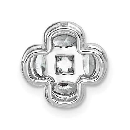 14K White Gold 1 1/8 carat Lab Grown Diamond VS/SI+ G+ Complete Cluster Chain Slide Pendant