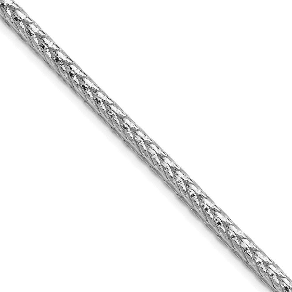 Sterling Silver Rhodium-plated 3.8mm Diamond-cut Round Franco 22 Inch Chain