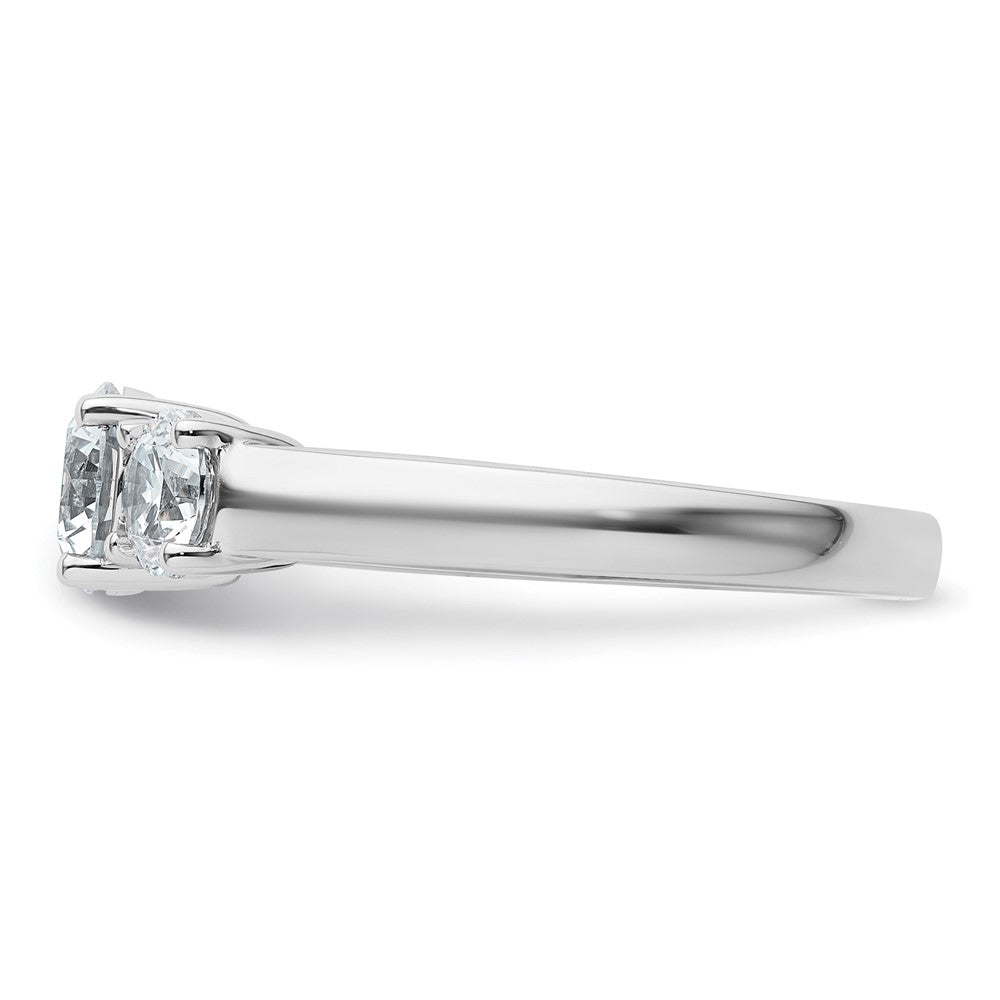 14K White Gold 1 1/2 carat Certified Lab Grown Diamond VS+ F+ Three Stone Complete Engagement Ring