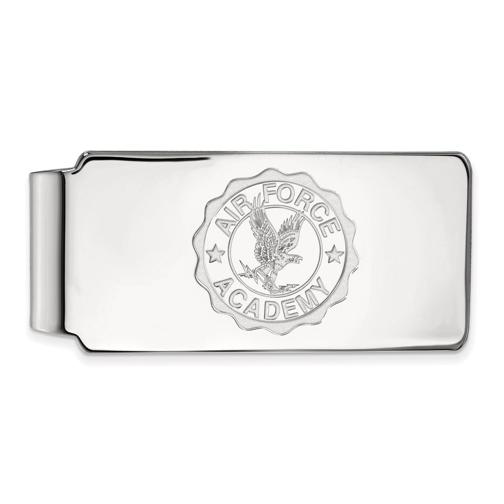10K White Gold LogoArt United States Air Force Academy Crest Money Clip
