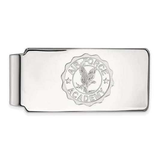 10K White Gold LogoArt United States Air Force Academy Crest Money Clip