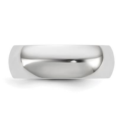 14k White Gold 6.5mm Standard Comfort Fit Wedding Band Ring