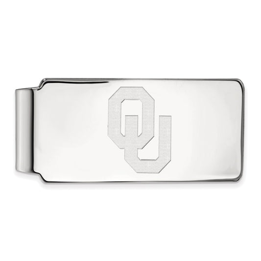10K White Gold LogoArt University of Oklahoma O-U Money Clip