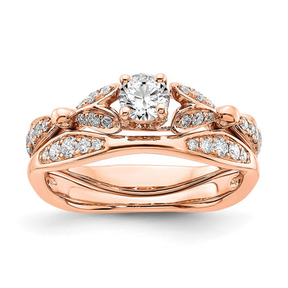 10K Rose Gold Semi-Mount Diamond Engagement Ring